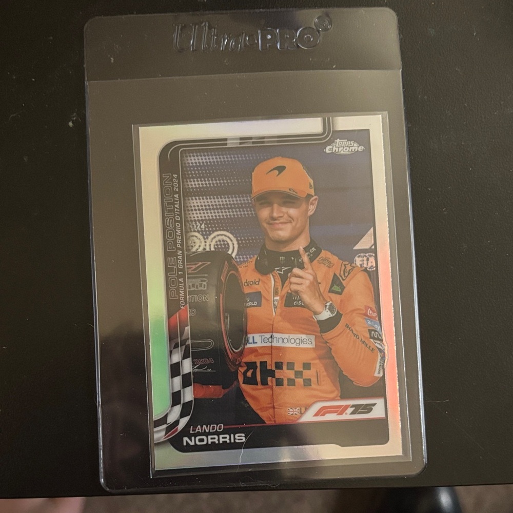Lando Norris F1 Chrome Racing Card in Orange